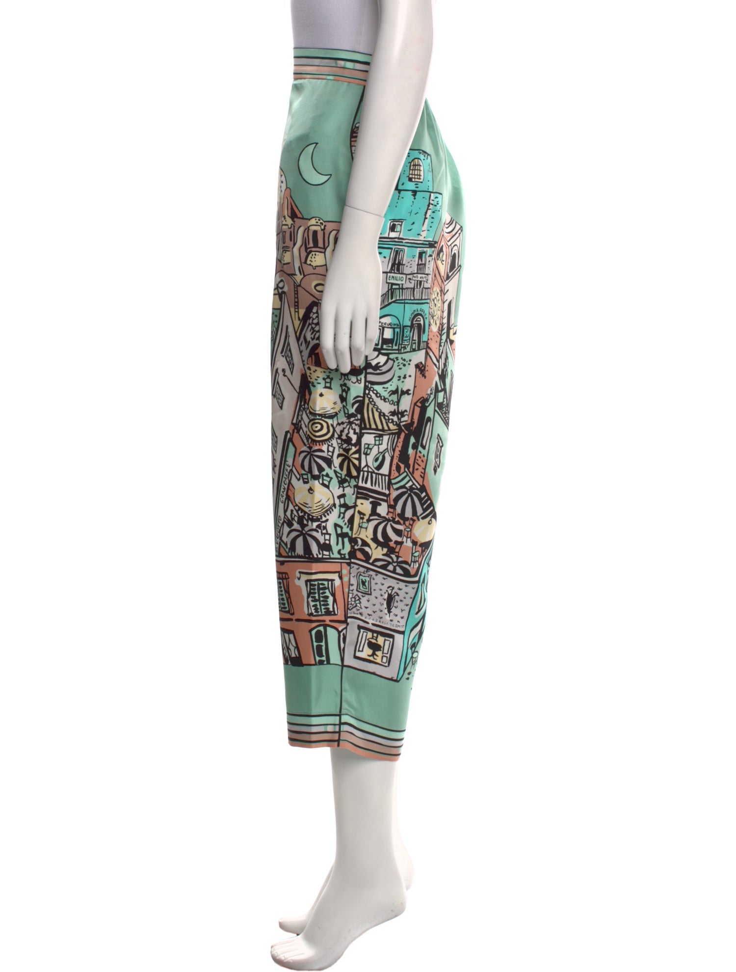 Emilio Pucci Silk Straight Leg Pants