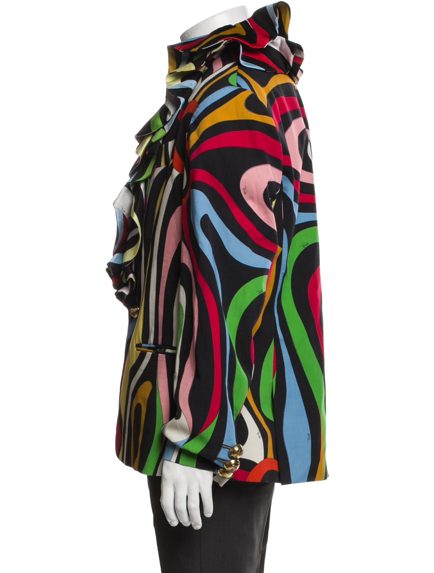 Emilio Pucci Virgin Wool Printed Moto Jacket