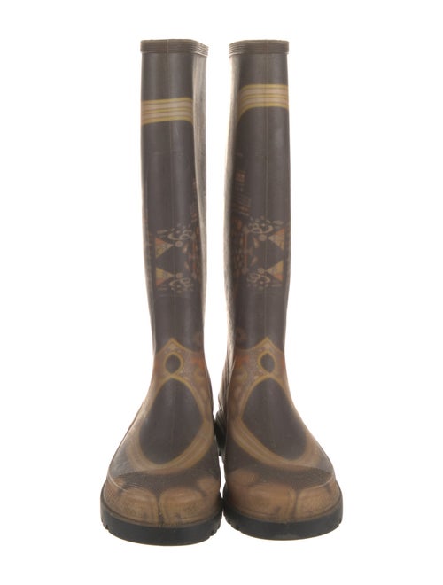 Emilio Pucci Rubber Paisley Print Rain Boots