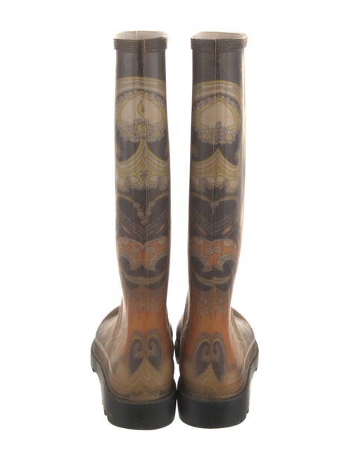 Emilio Pucci Rubber Paisley Print Rain Boots