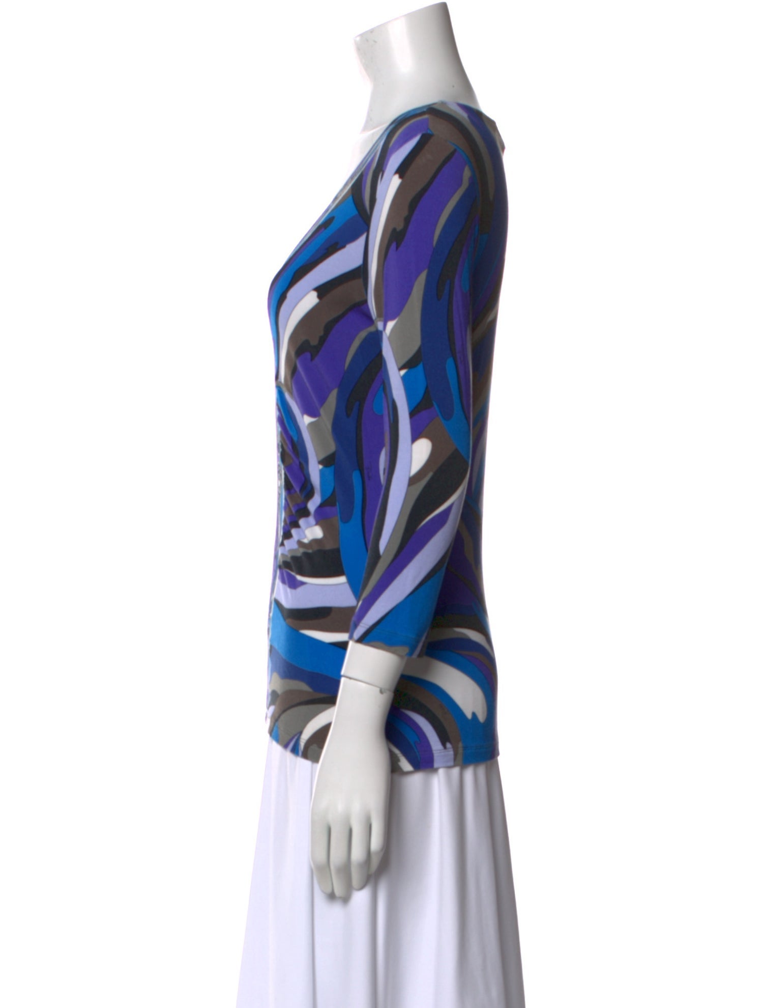 Emilio Pucci Printed V-Neck Blouse