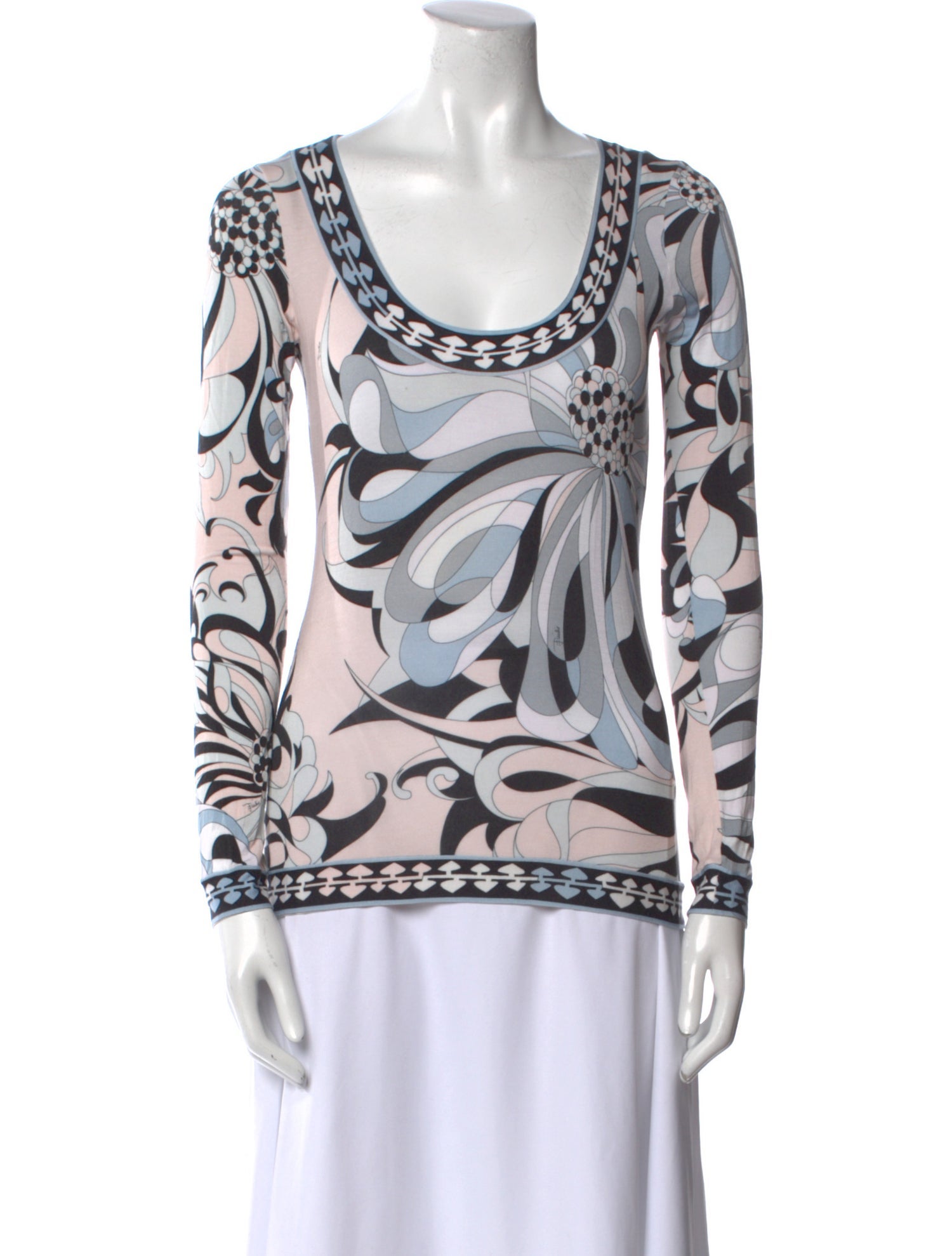 Emilio Pucci Printed Scoop Neck Top