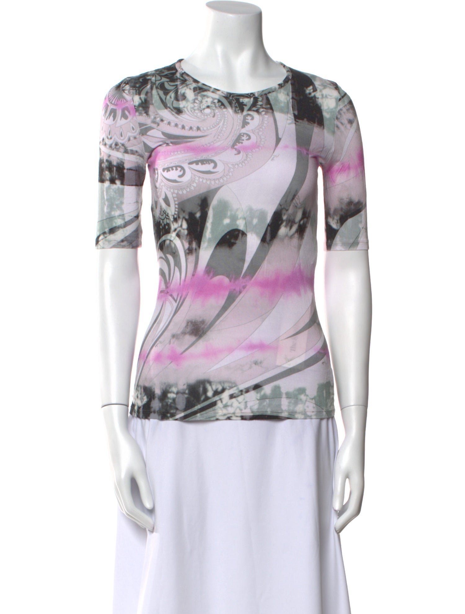 Emilio Pucci Printed Bateau Neckline T-Shirt