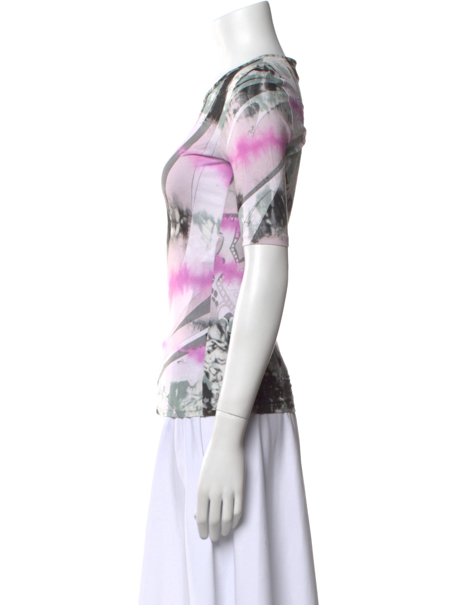 Emilio Pucci Printed Bateau Neckline T-Shirt