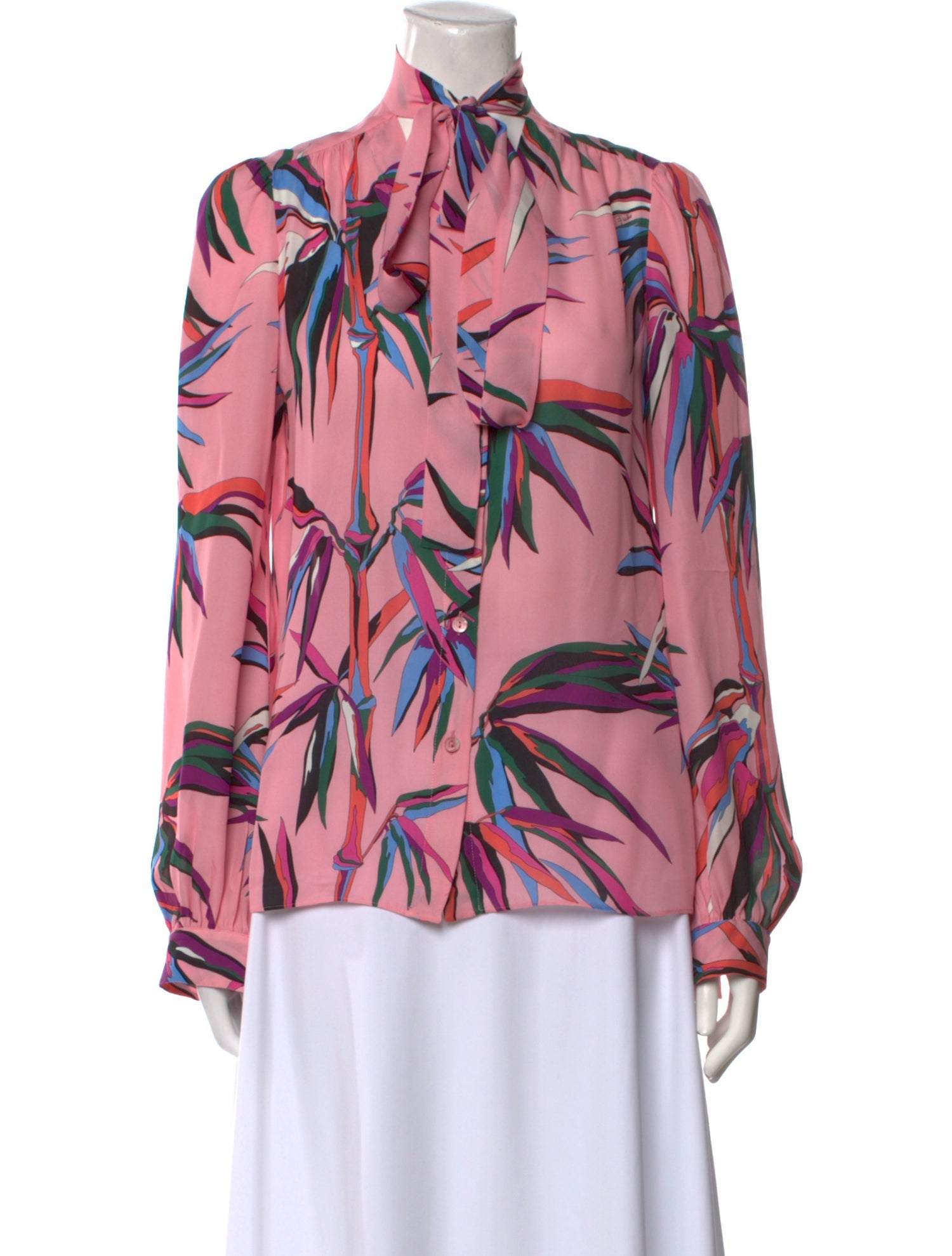 Emilio Pucci Silk Floral Print Blouse