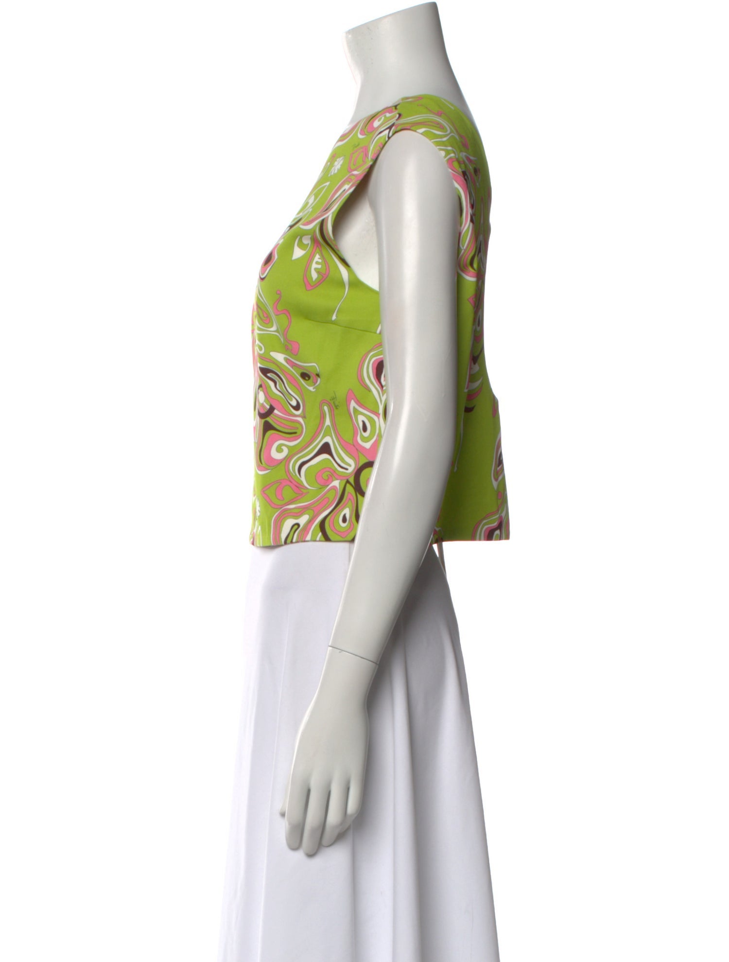 Emilio Pucci Printed Scoop Neck Crop Top