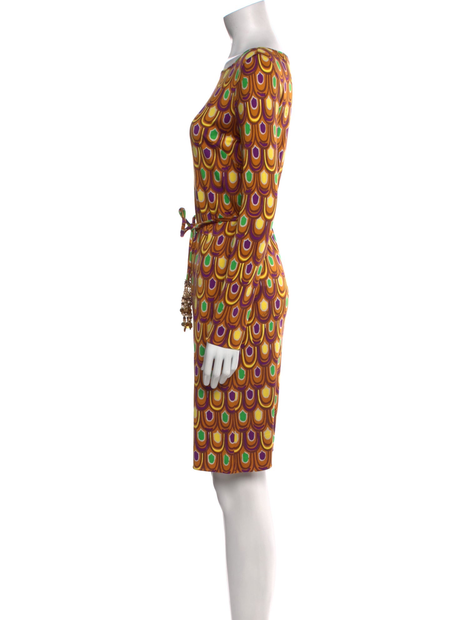 slim fit dress slacks Emilio Pucci - Nude Long Sleeve Gold Beaded Skull Face Dress main image 0