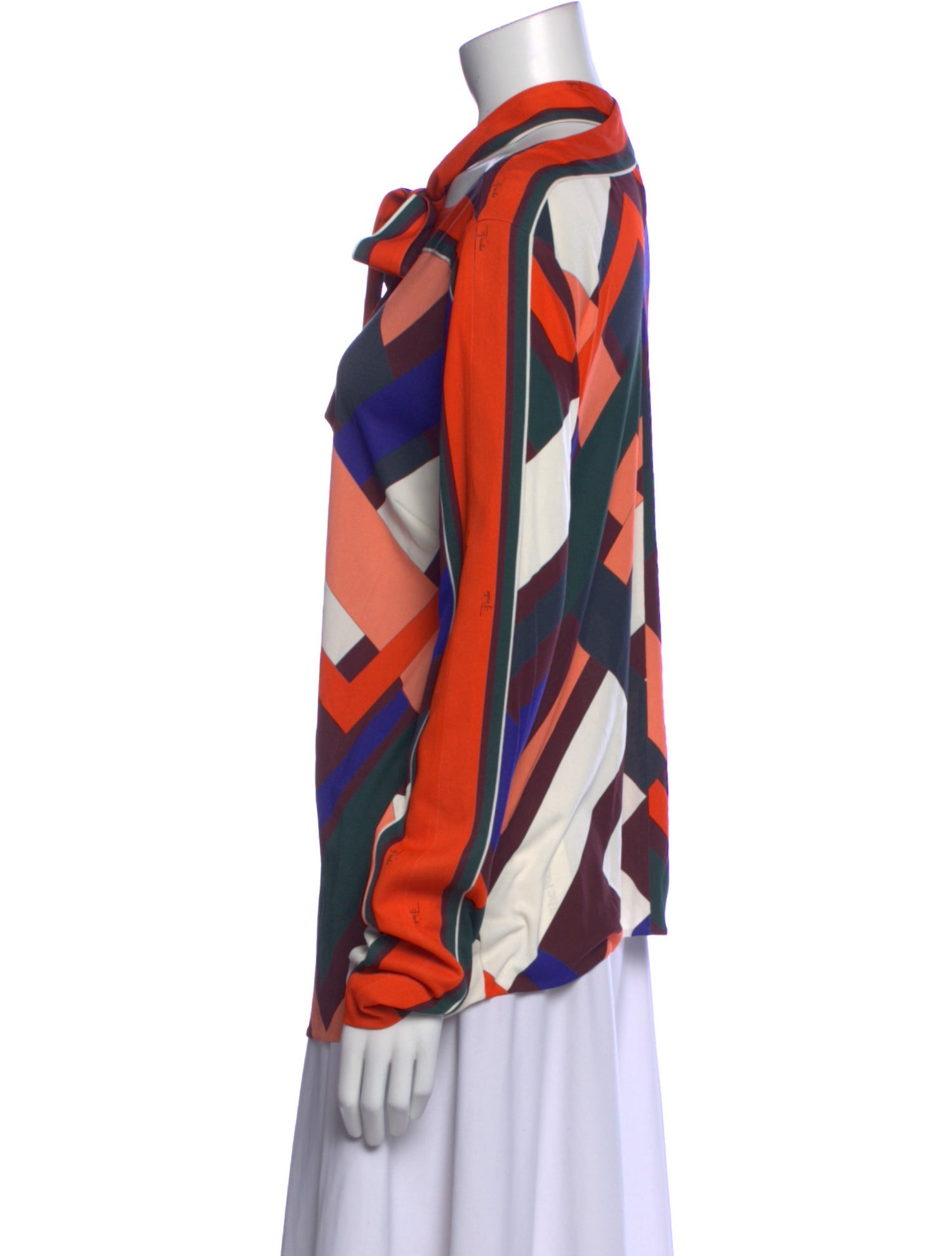 Emilio Pucci Printed Cowl Neck Blouse