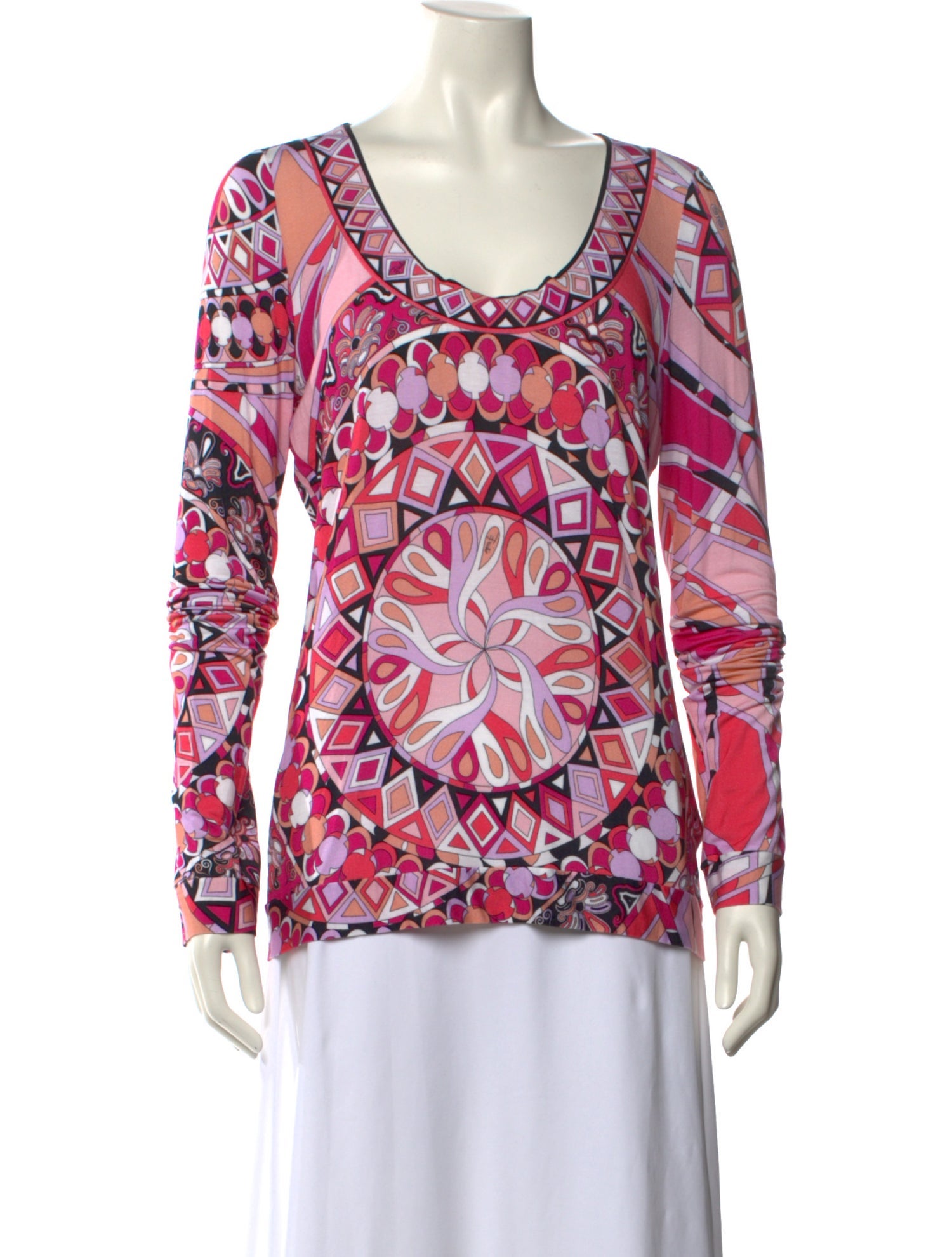 Emilio Pucci Printed Scoop Neck Blouse