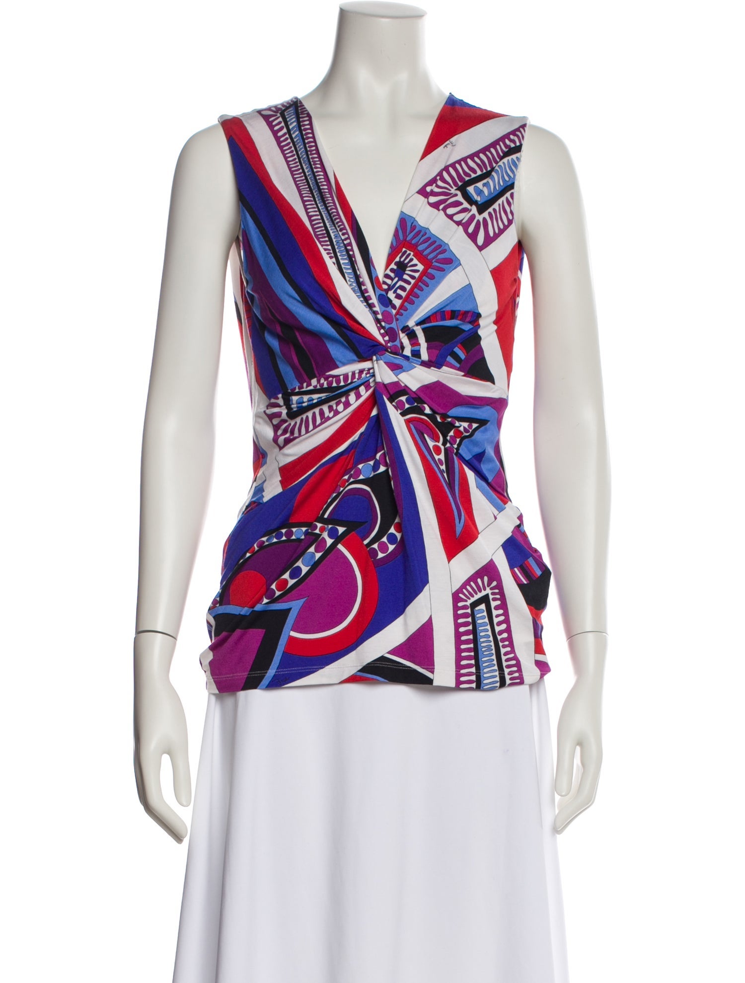 Emilio Pucci Printed V-Neck Top