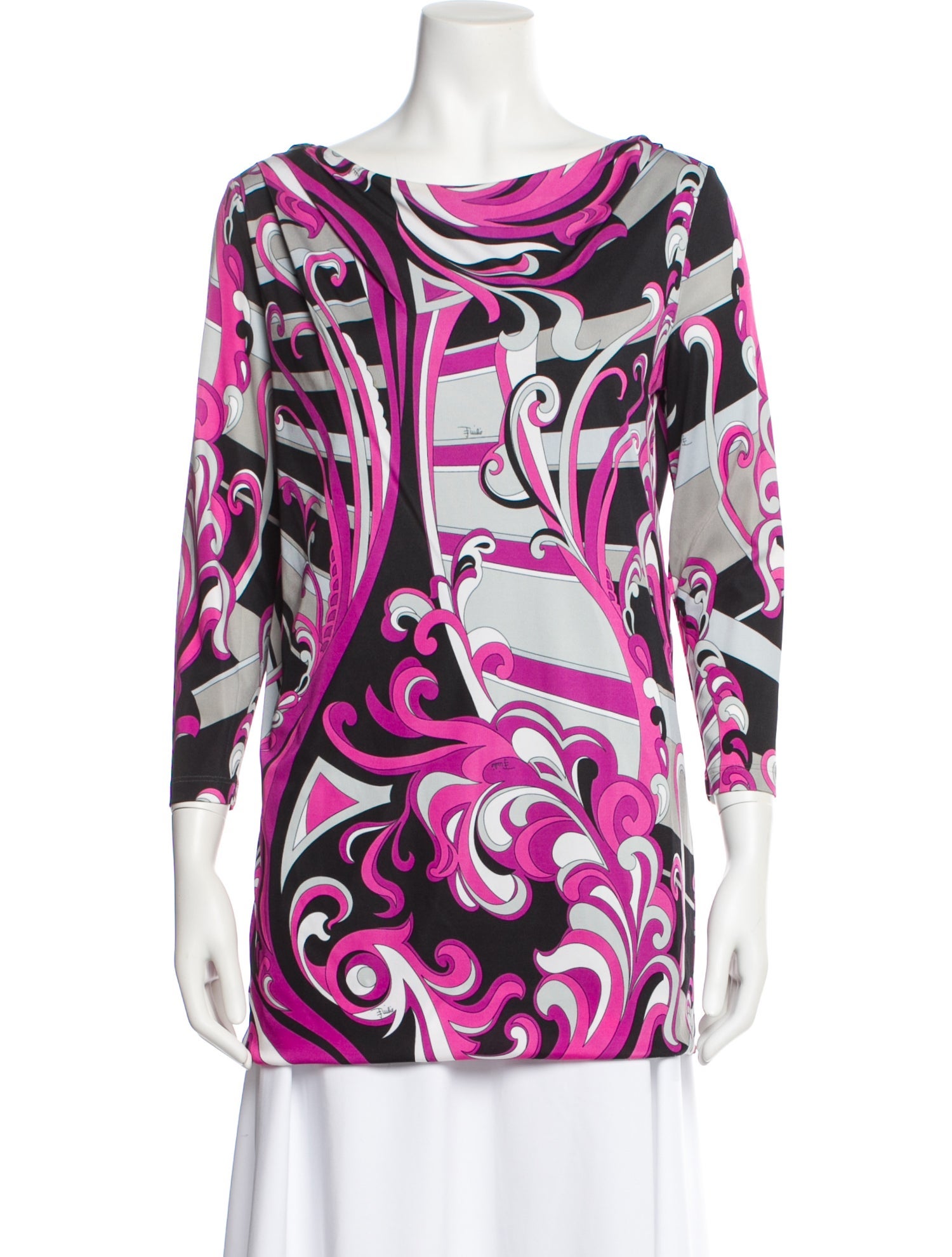 Emilio Pucci Printed Bateau Neckline Tunic