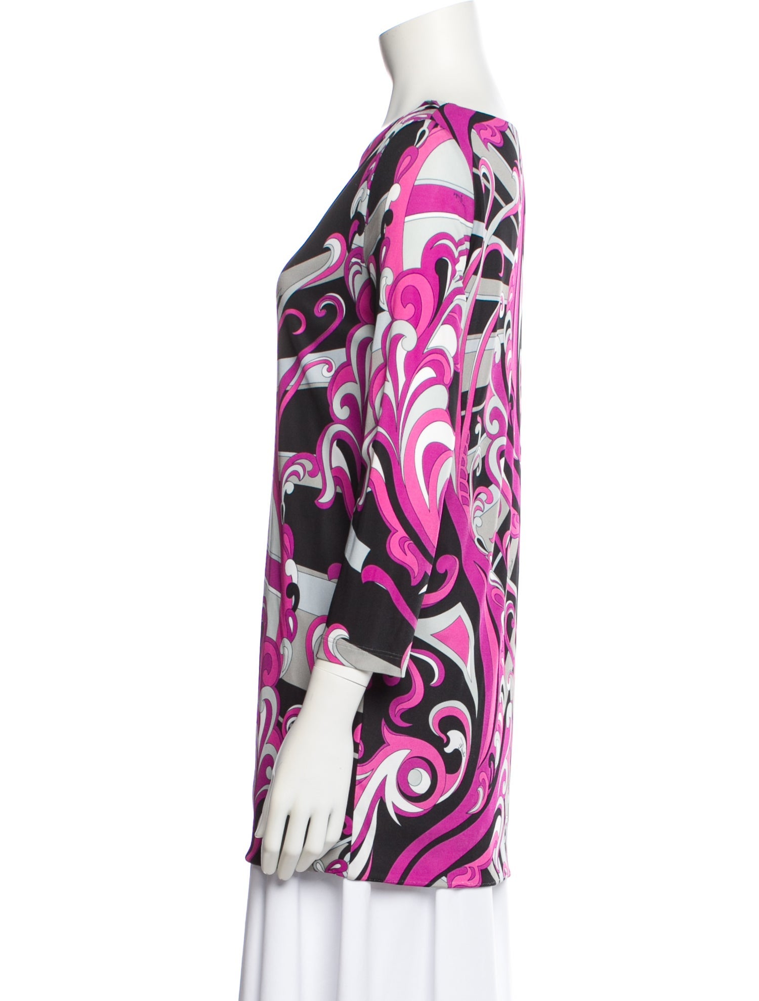 Emilio Pucci Printed Bateau Neckline Tunic