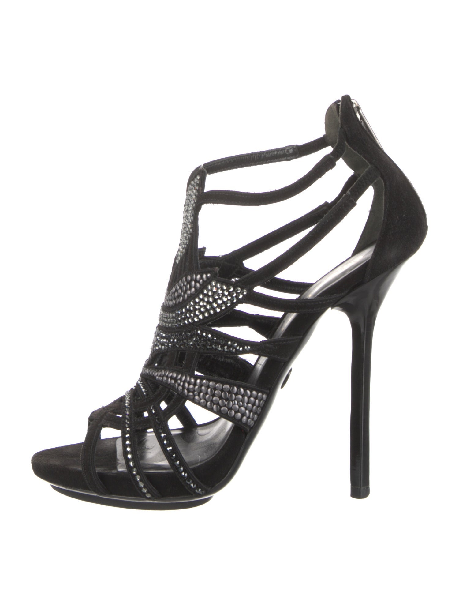 Emilio Pucci Suede Crystal Embellishments Sandals