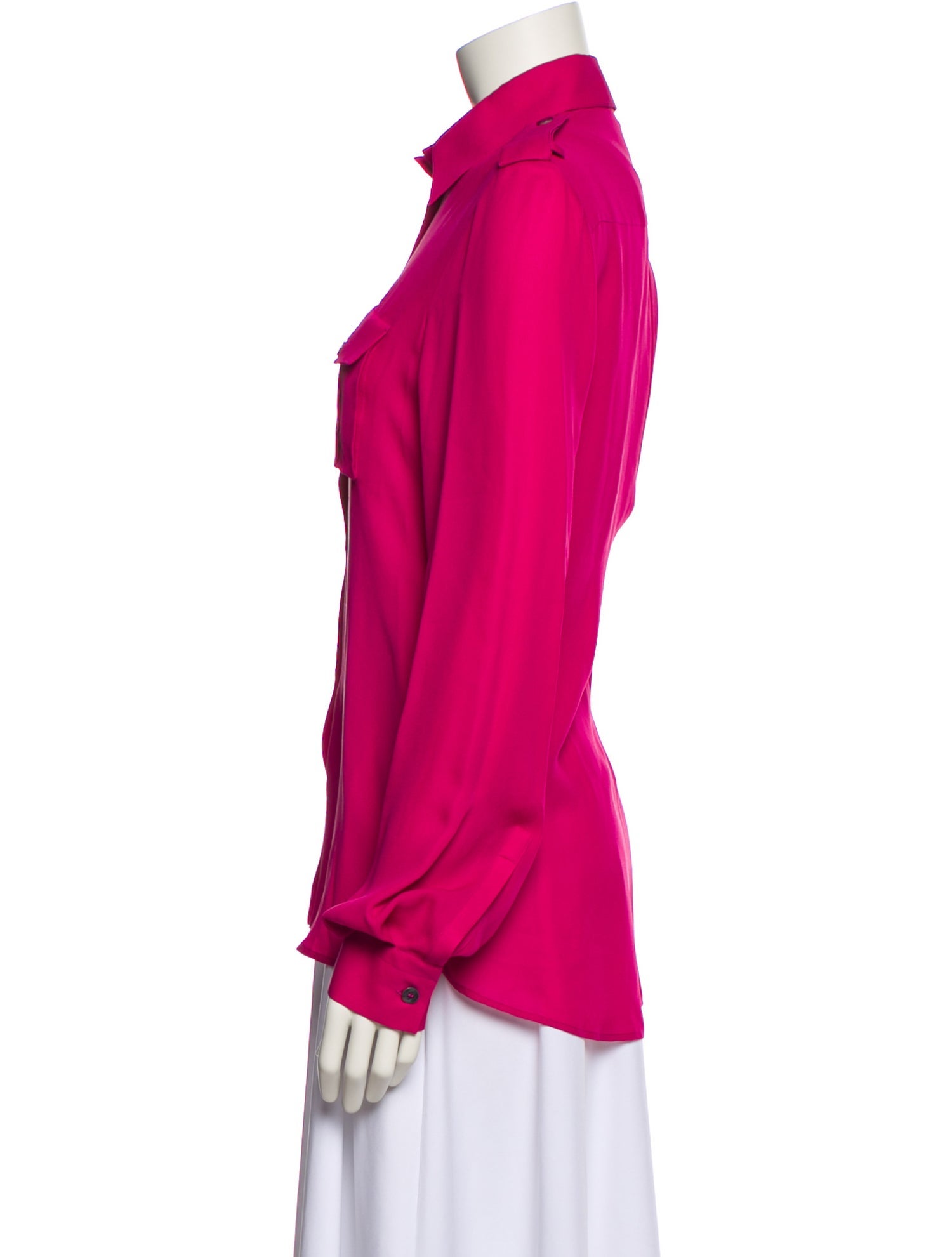 Emilio Pucci Silk Long Sleeve Button-Up Top