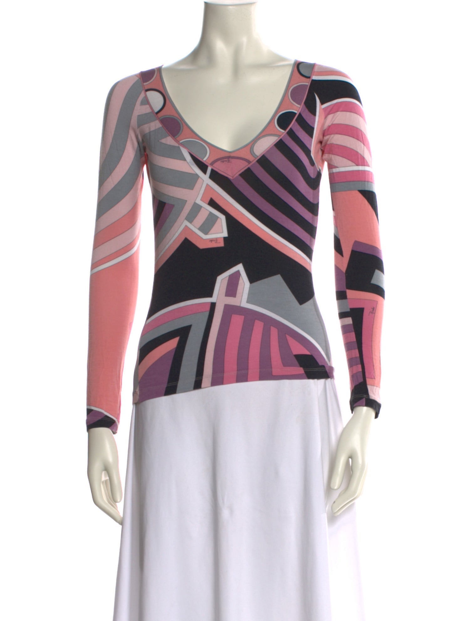 Emilio Pucci Printed V-Neck Top