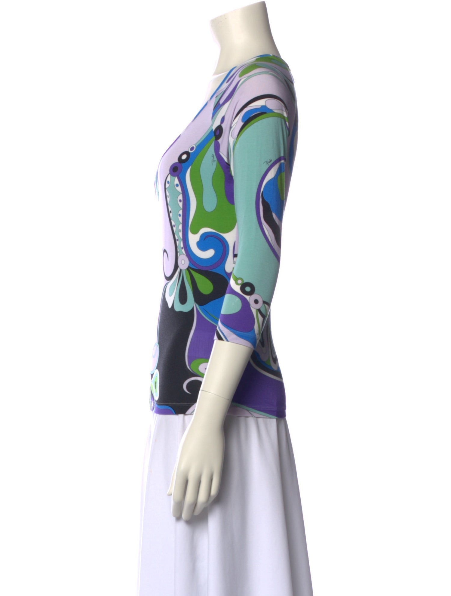 Emilio Pucci Printed V-Neck Top