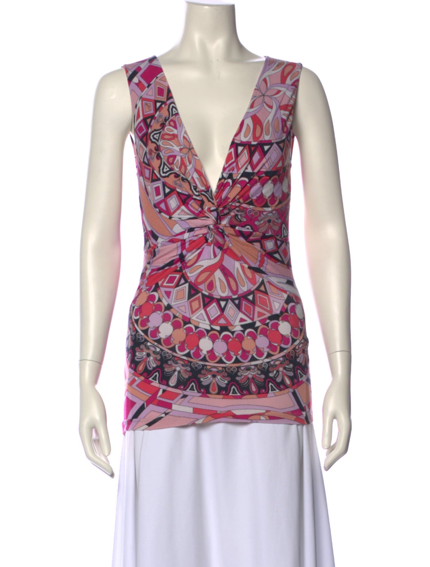 Emilio Pucci Printed V-Neck Top