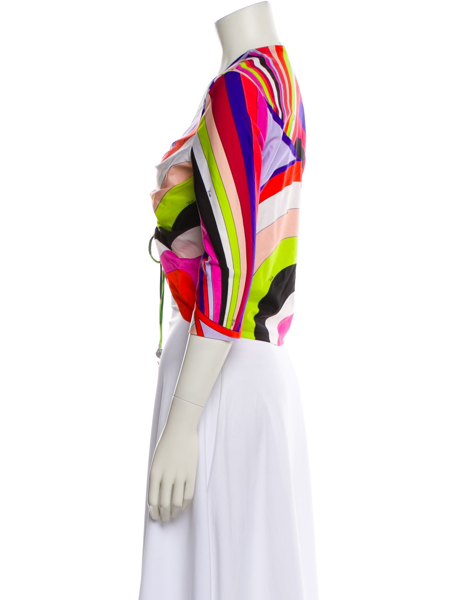 Emilio Pucci Printed V-Neck Crop Top