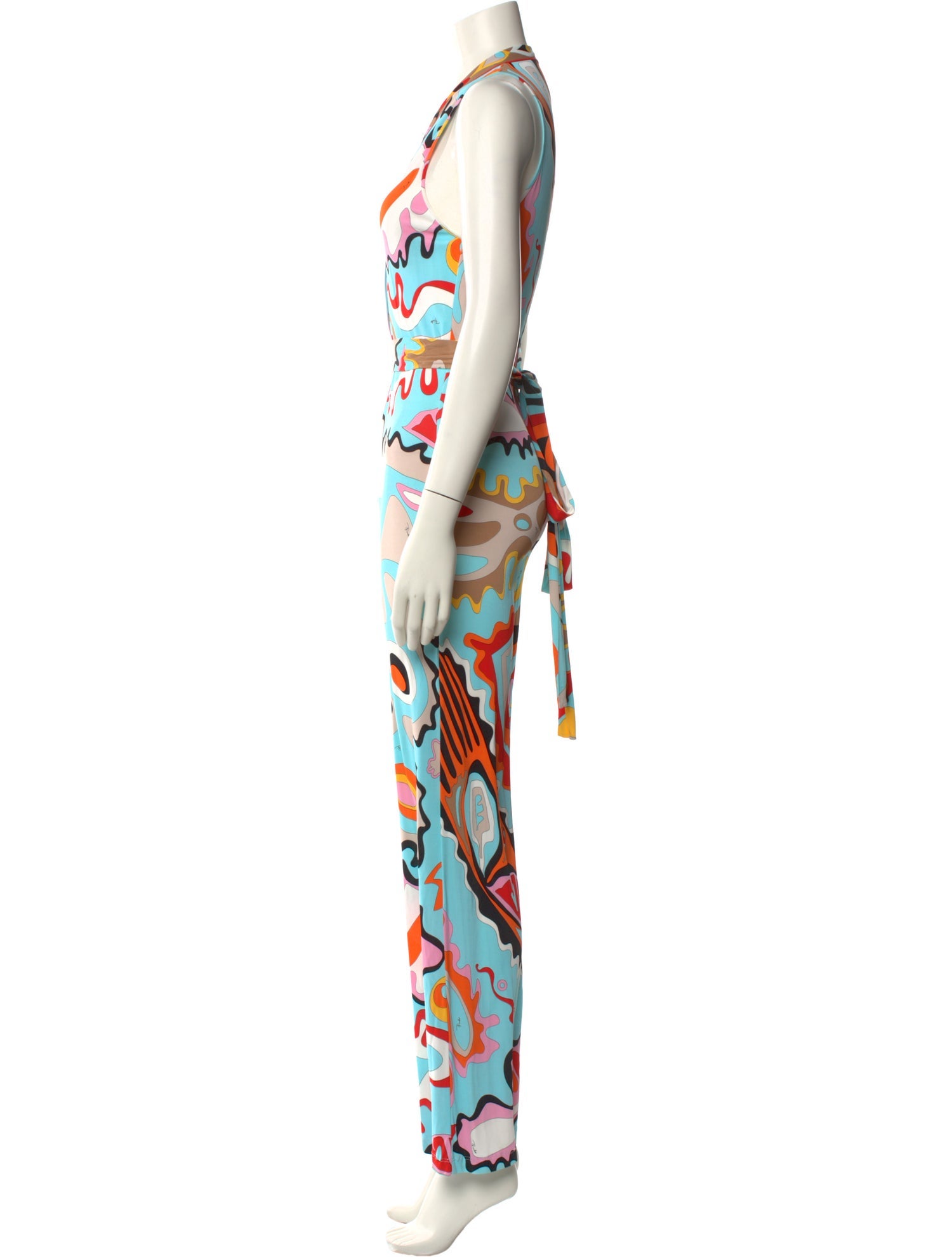 Emilio Pucci Printed V-Neck Jumpsuit