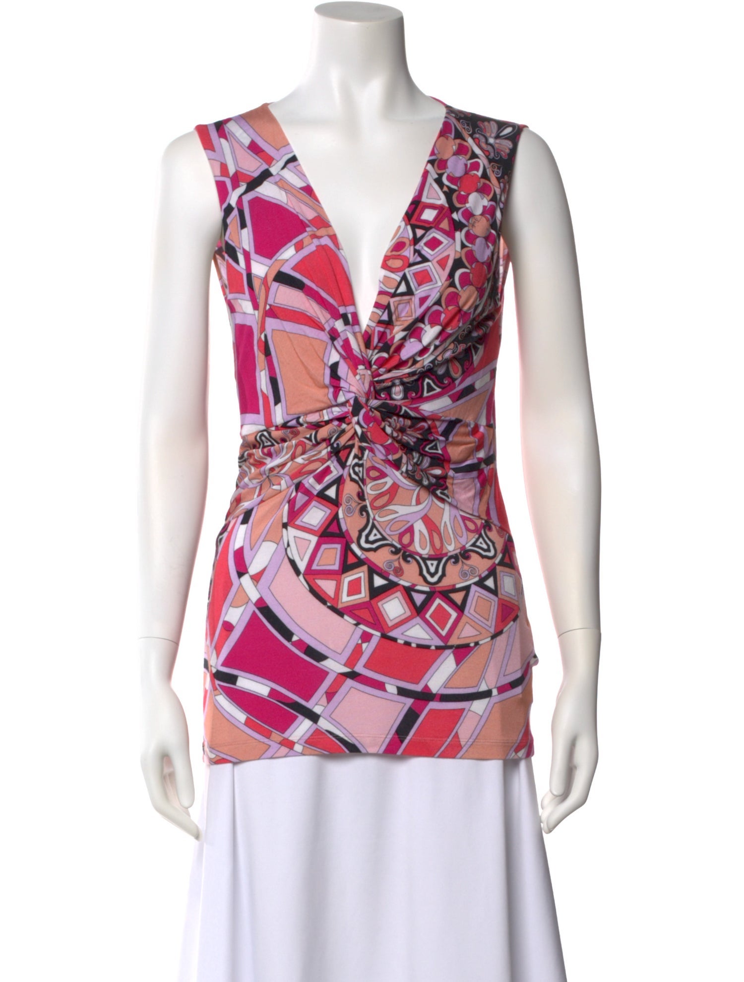 Emilio Pucci Printed V-Neck Top