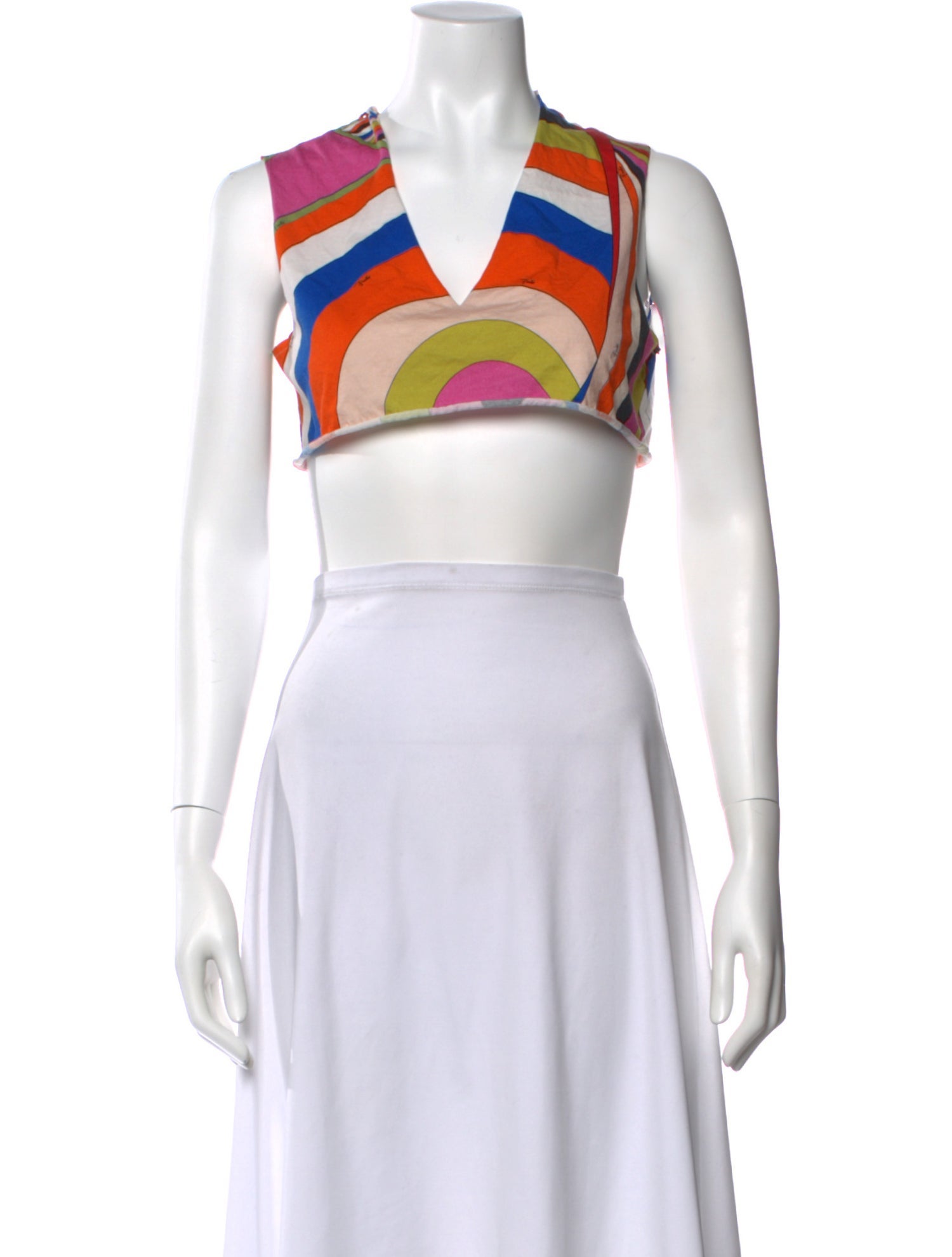 Emilio Pucci Patterned V-Neck Crop Top