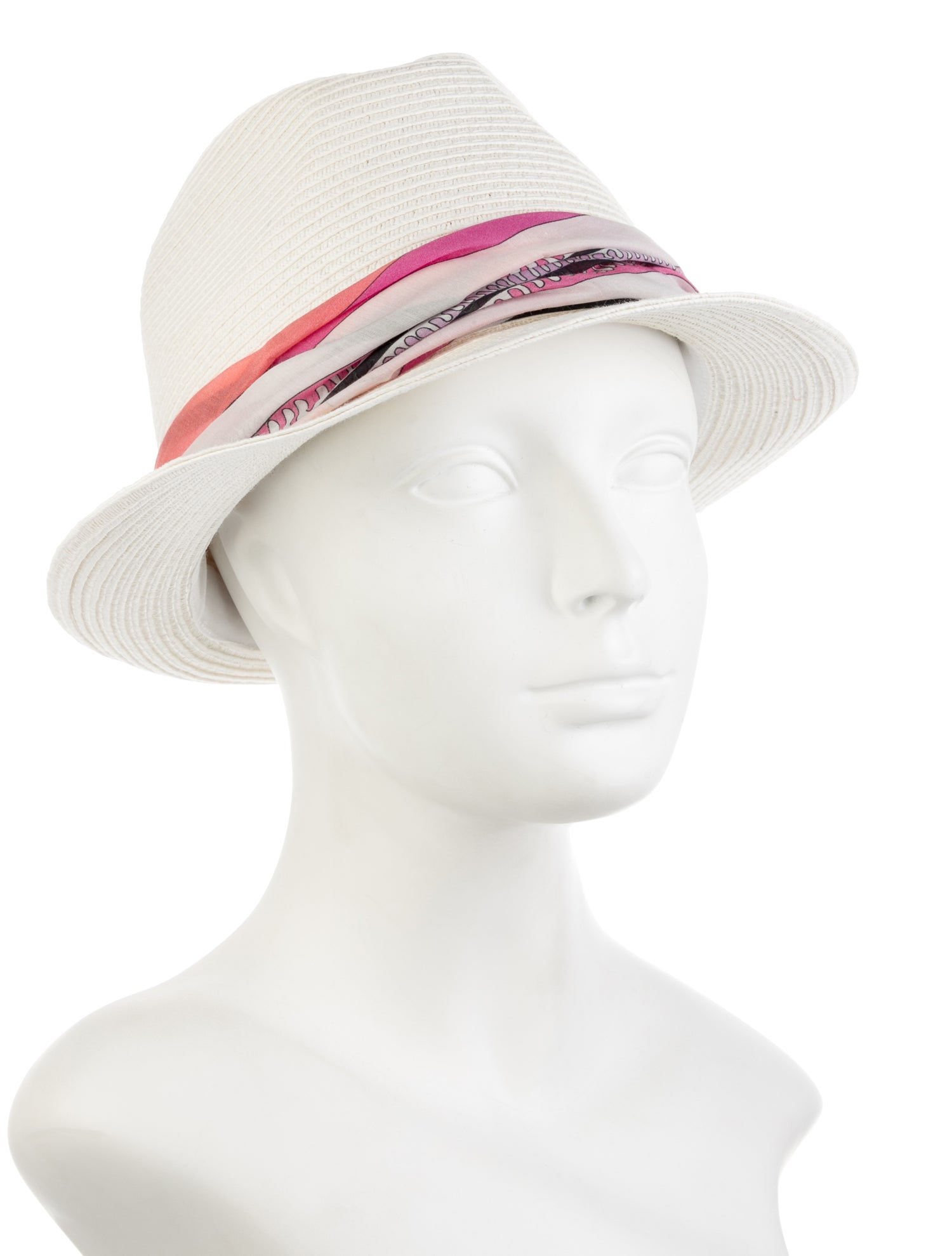 Emilio Pucci Girls' Ribbon Straw Bucket Hat