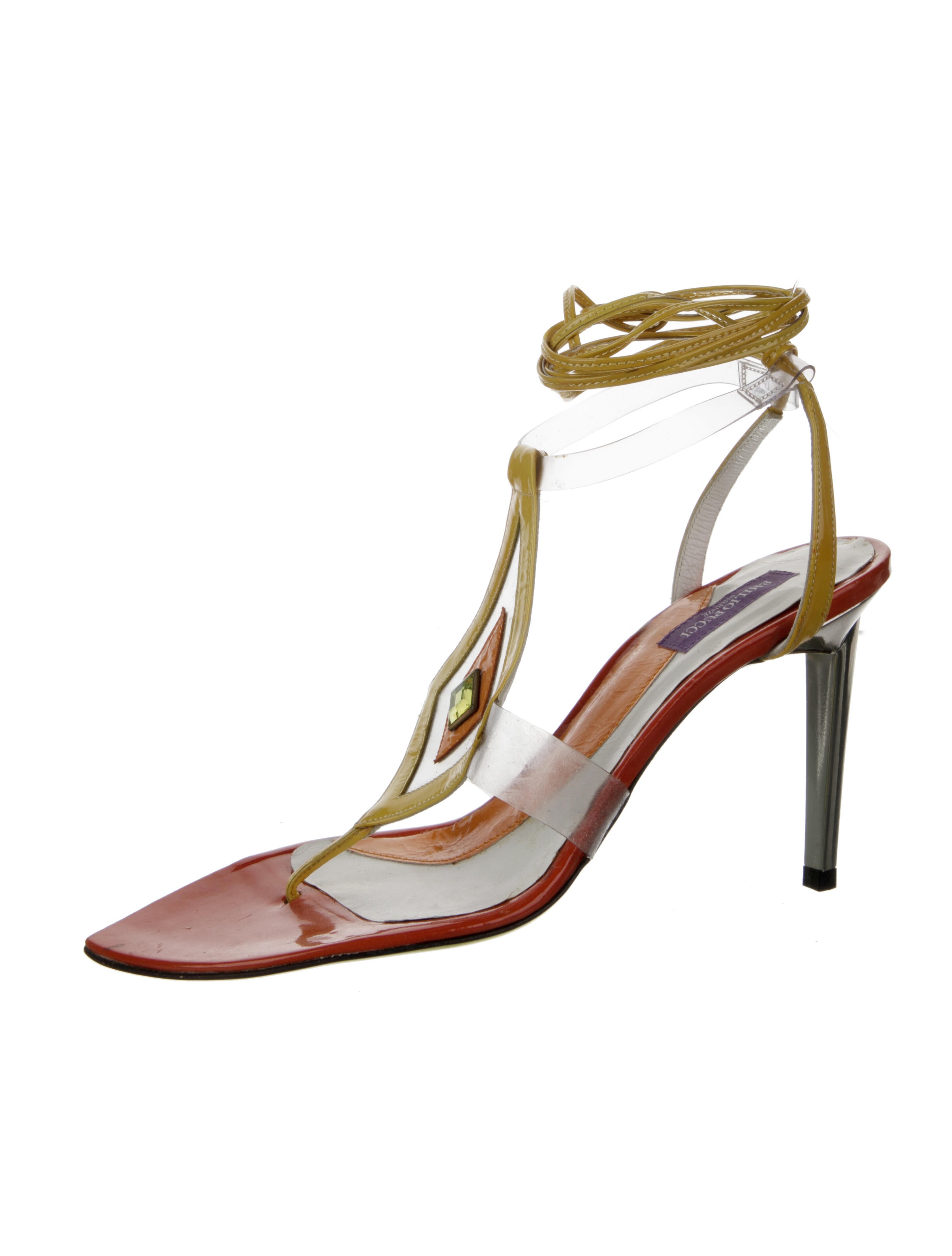 Emilio Pucci Leather T-Strap Sandals