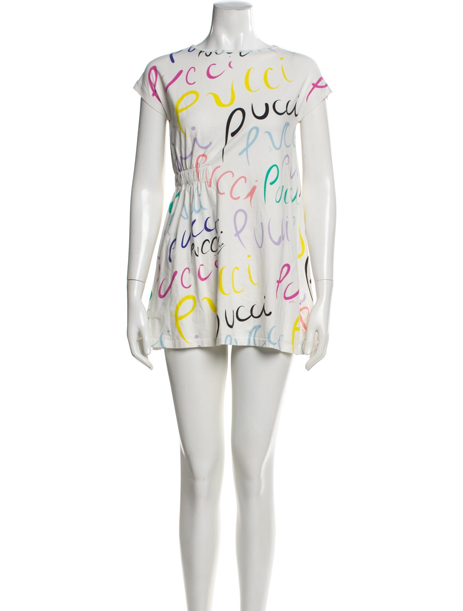 Emilio Pucci All Over Print Short Sleeve Dress