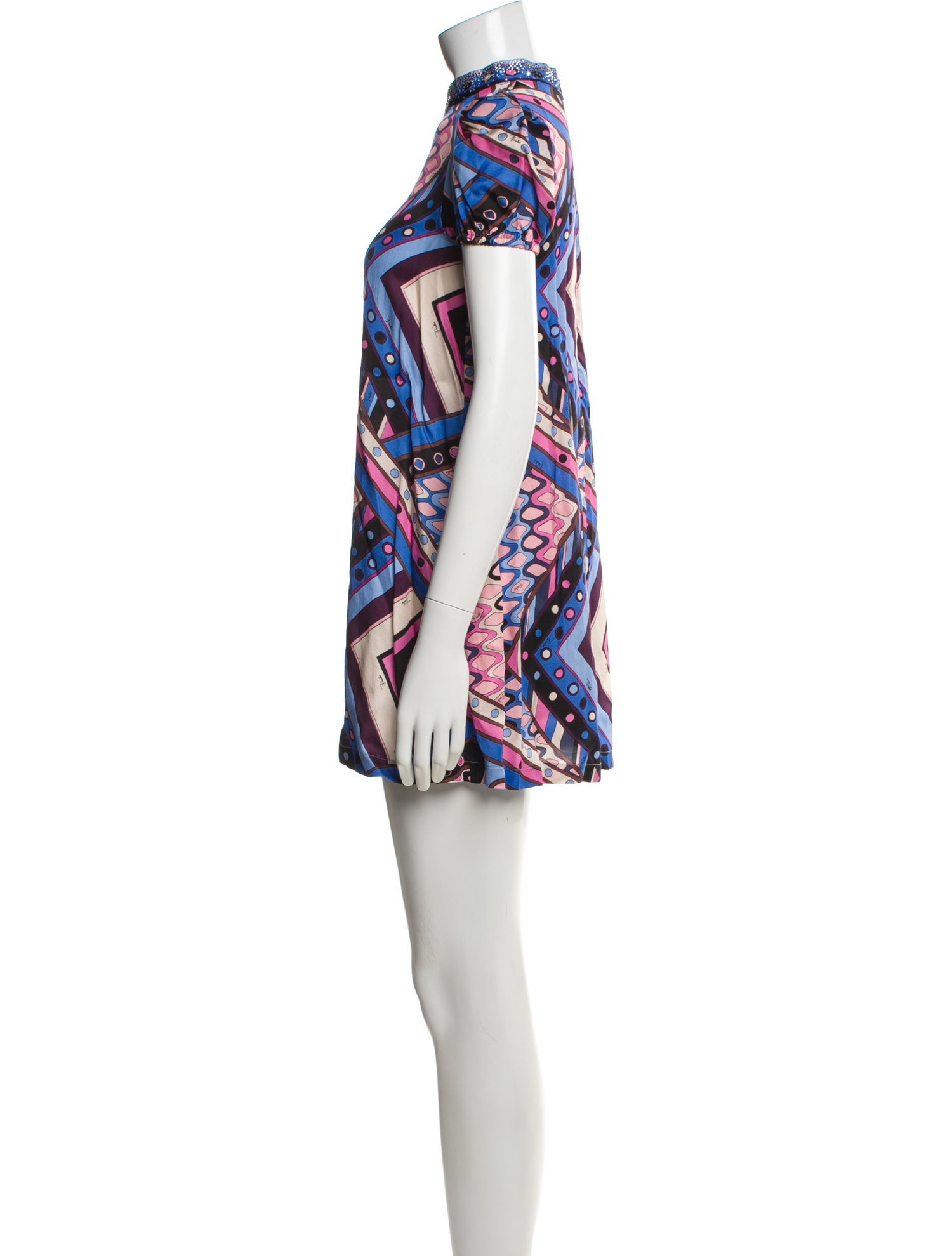 Emilio Pucci All Over Print Short Sleeve Dress