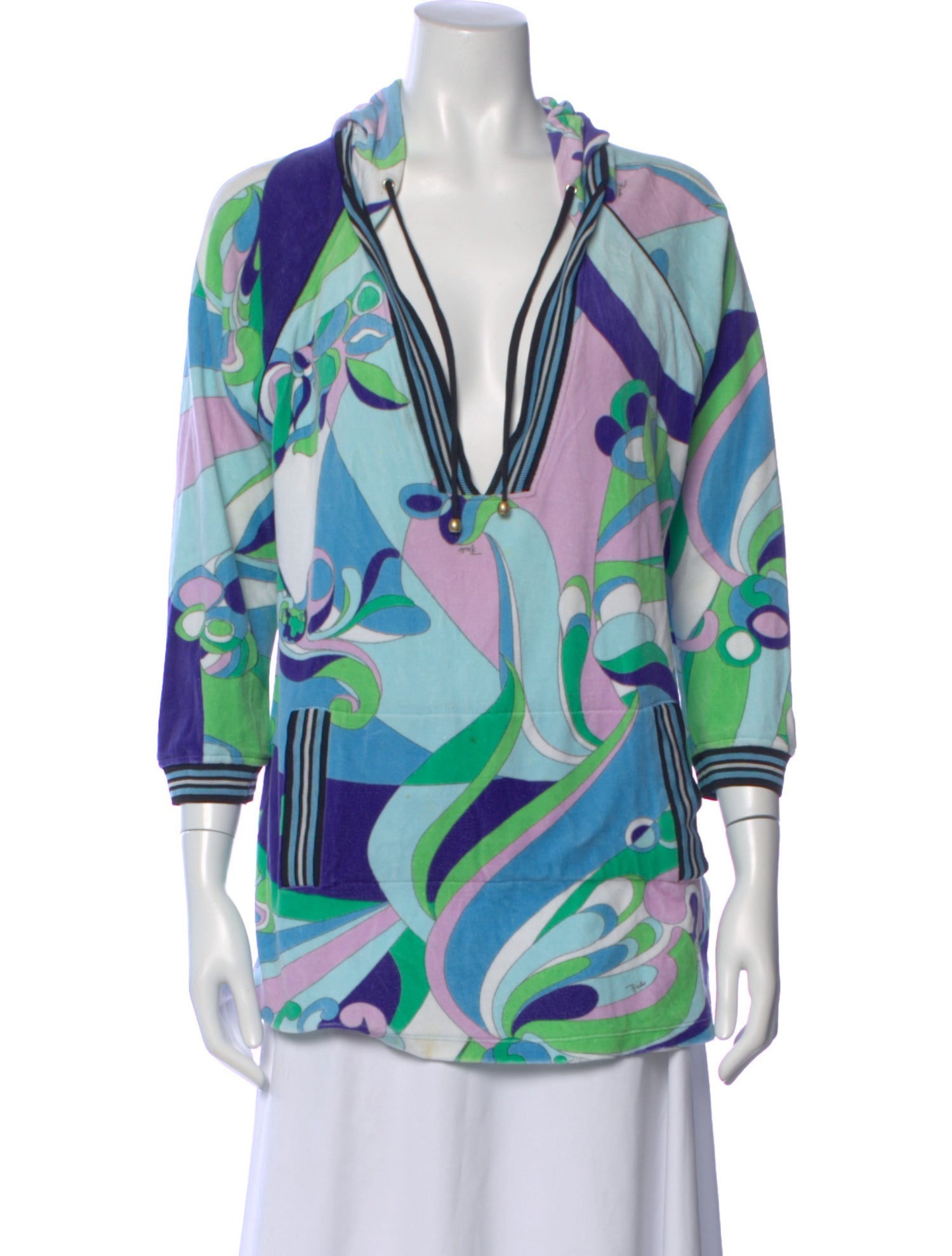 Emilio Pucci Patterned V-Neck Hoodie
