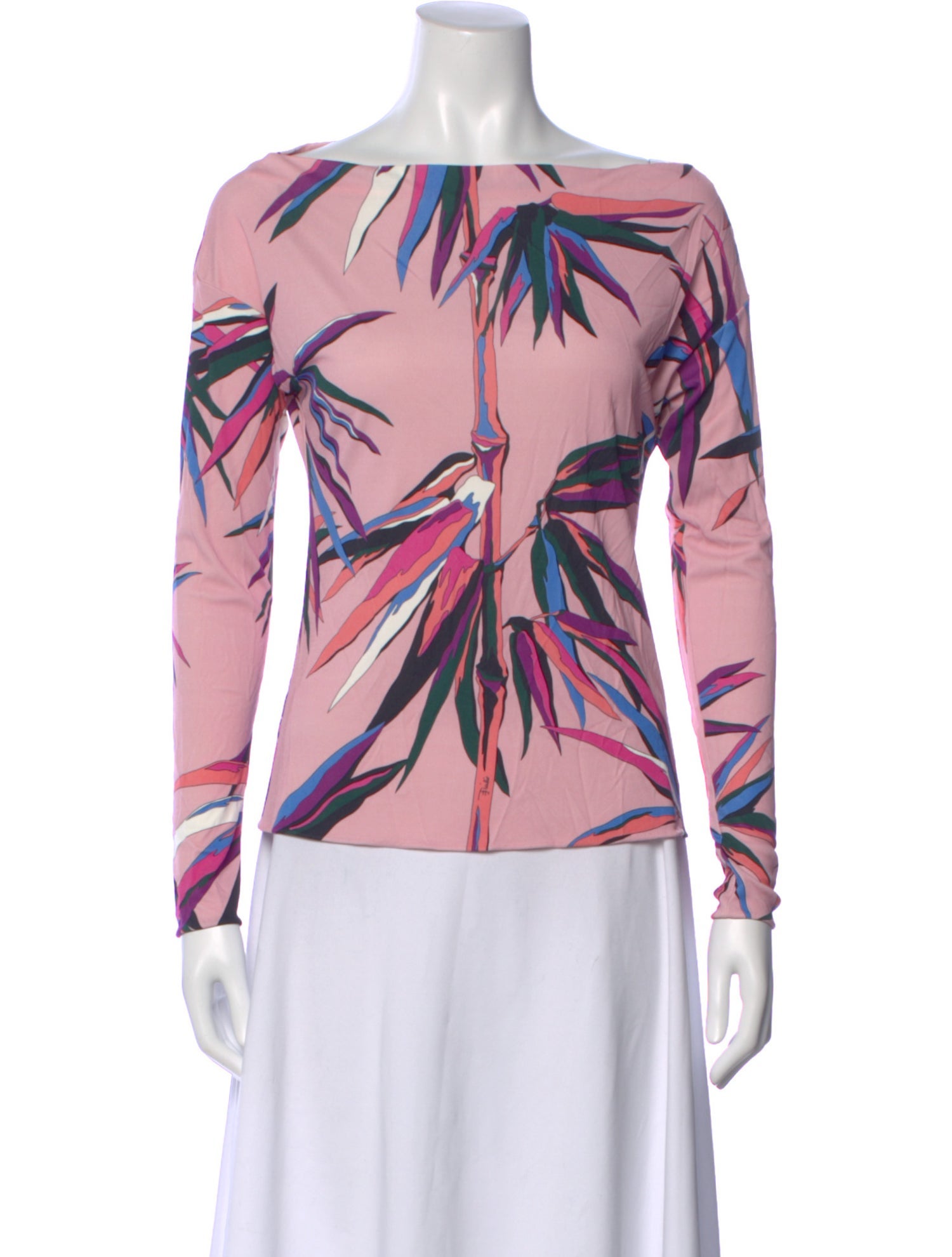 Emilio Pucci Floral Print Bateau Neckline Top w/ Tags