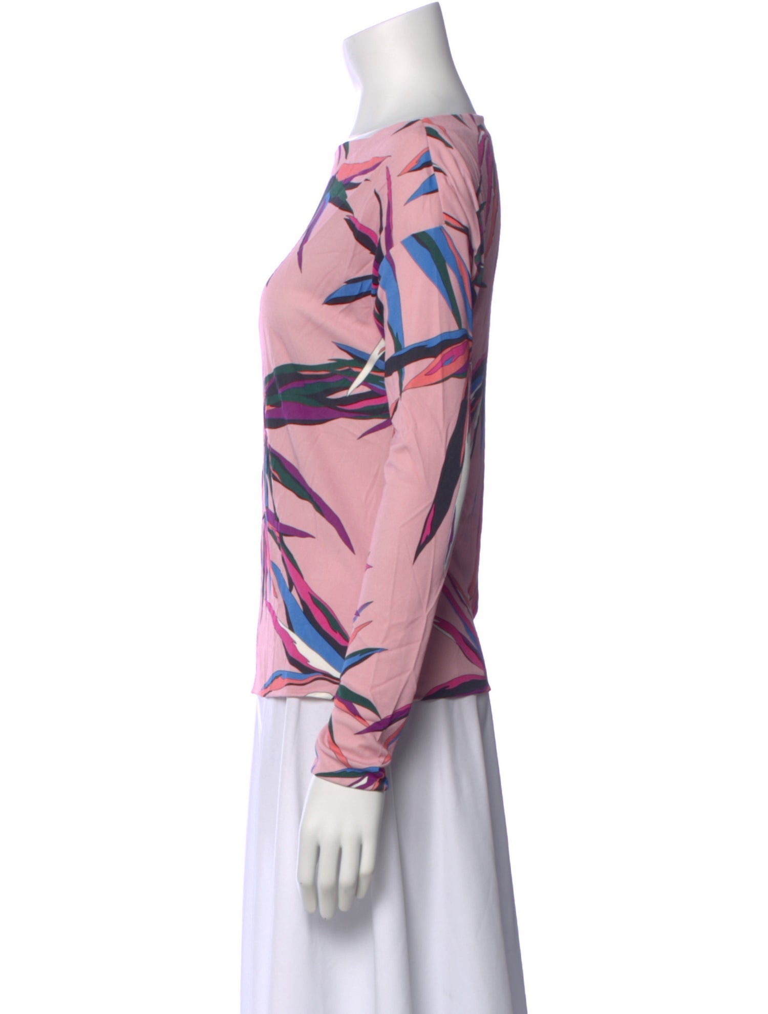 Emilio Pucci Floral Print Bateau Neckline Top w/ Tags