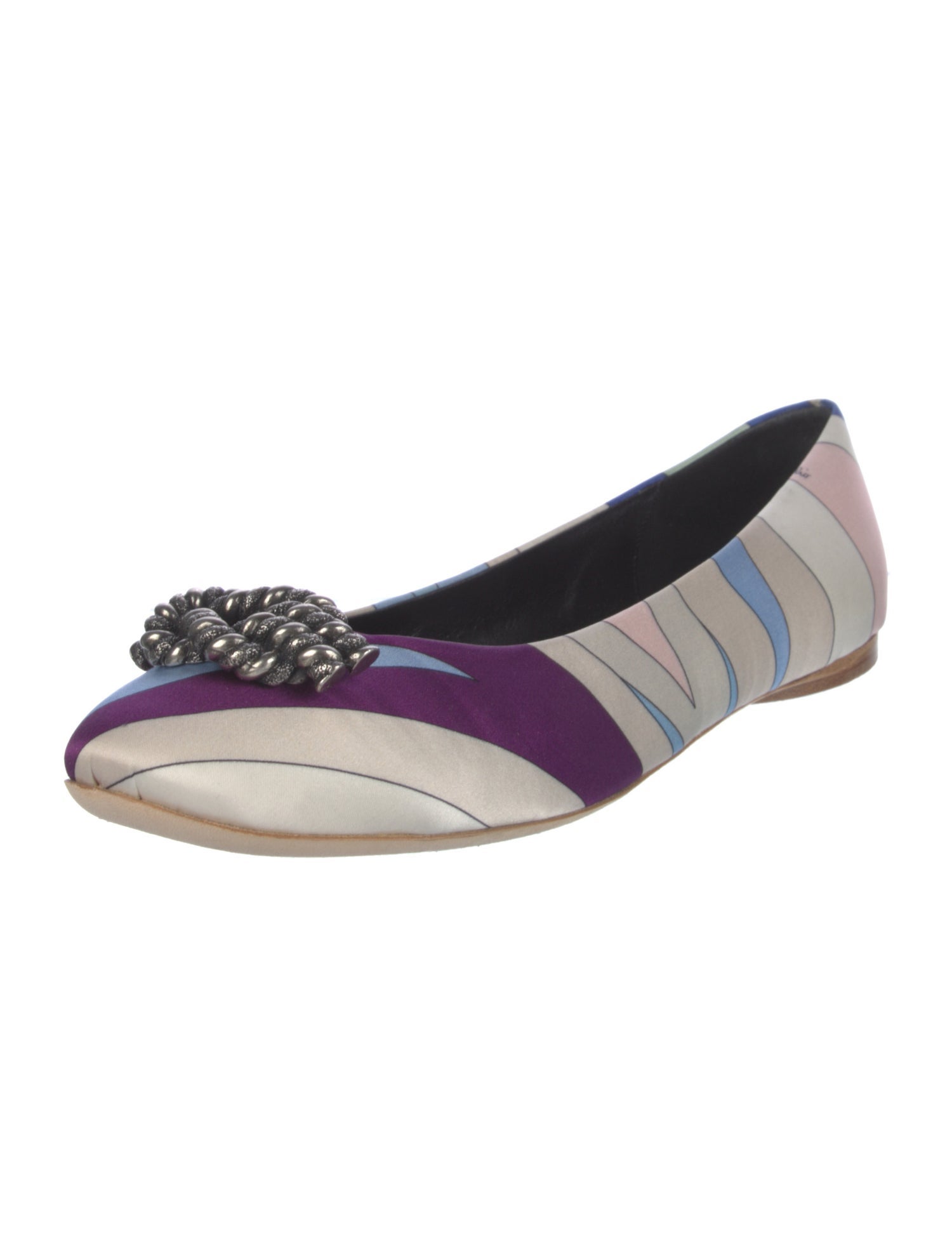 Emilio Pucci Satin Printed Flats
