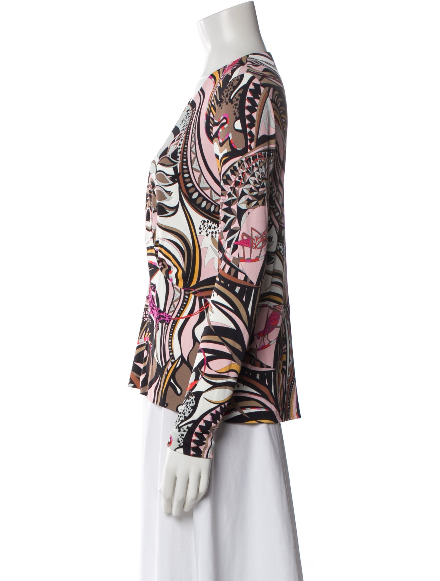 Emilio Pucci Patterned V-Neck Blouse