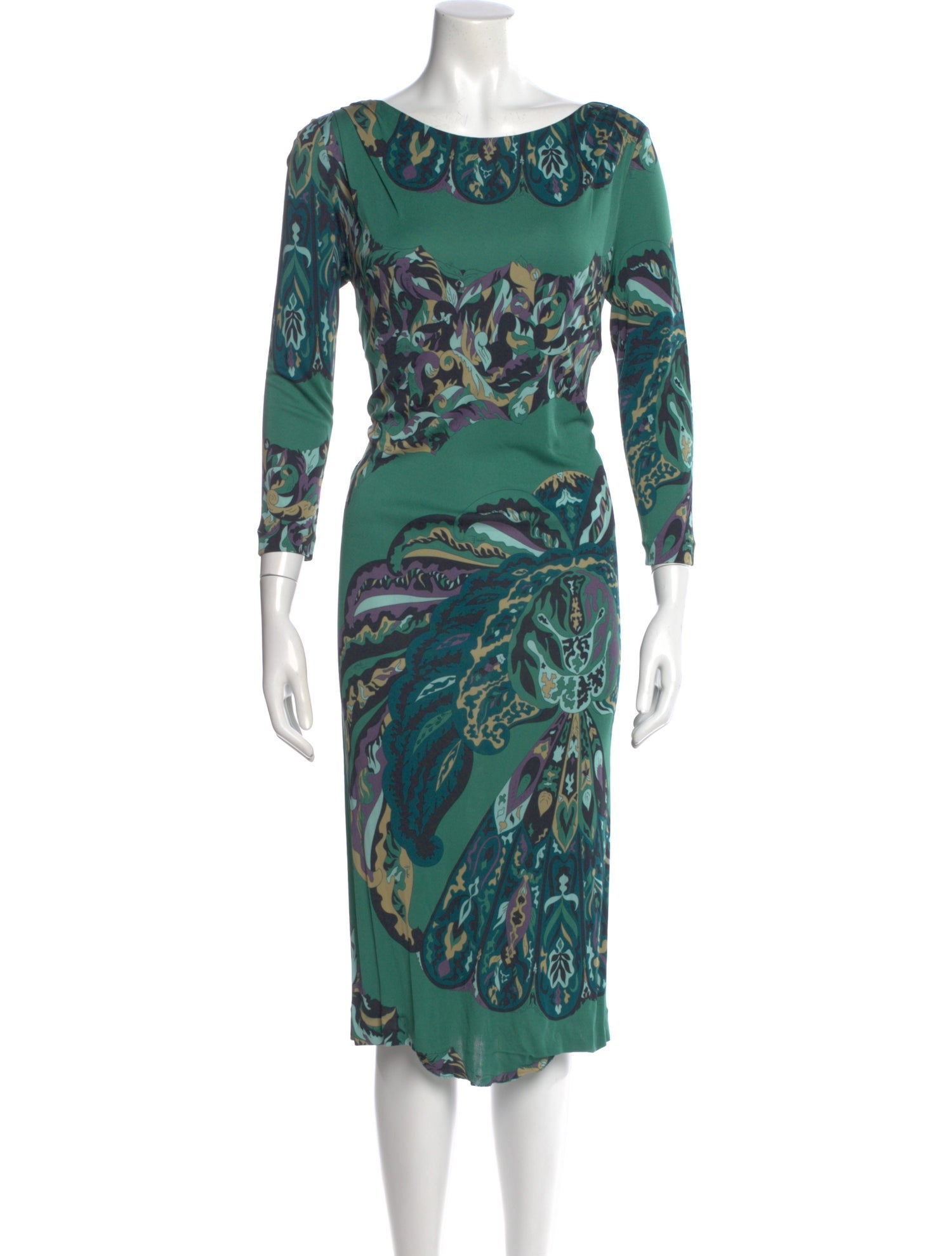 Emilio Pucci Paisley Print Midi Length Dress