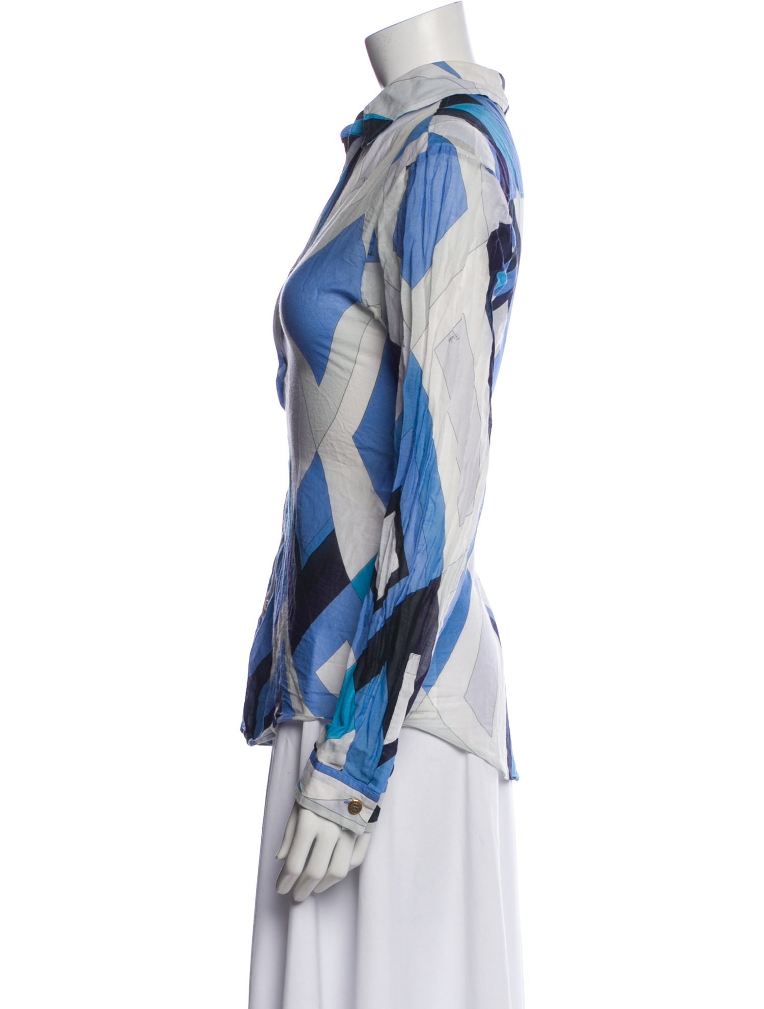 Emilio Pucci Patterned Long Sleeve Button-Up Top