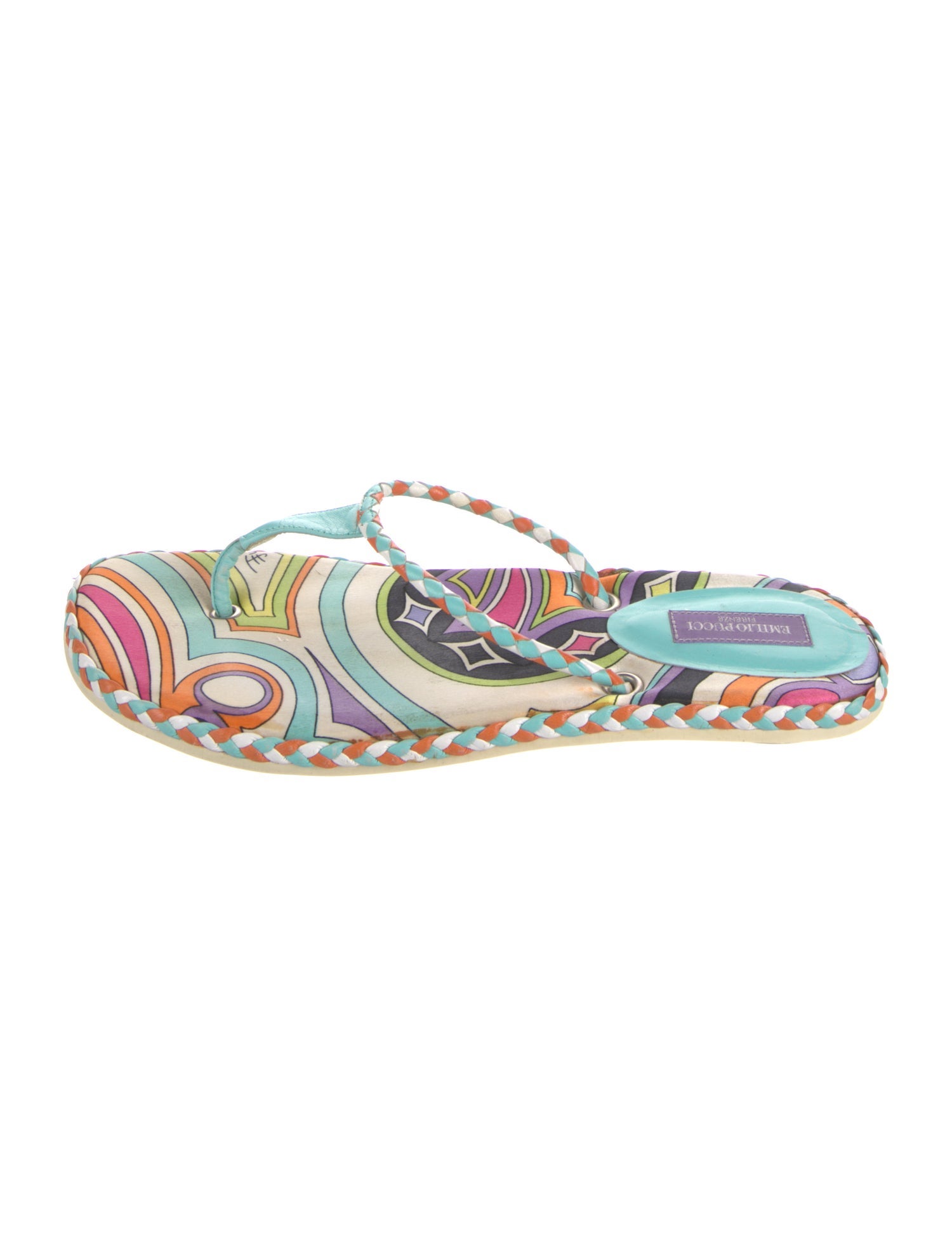Emilio Pucci Leather Printed Slides