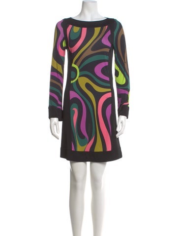 Pre-owned Pucci Silk Mini Dress W/ Tags In Black
