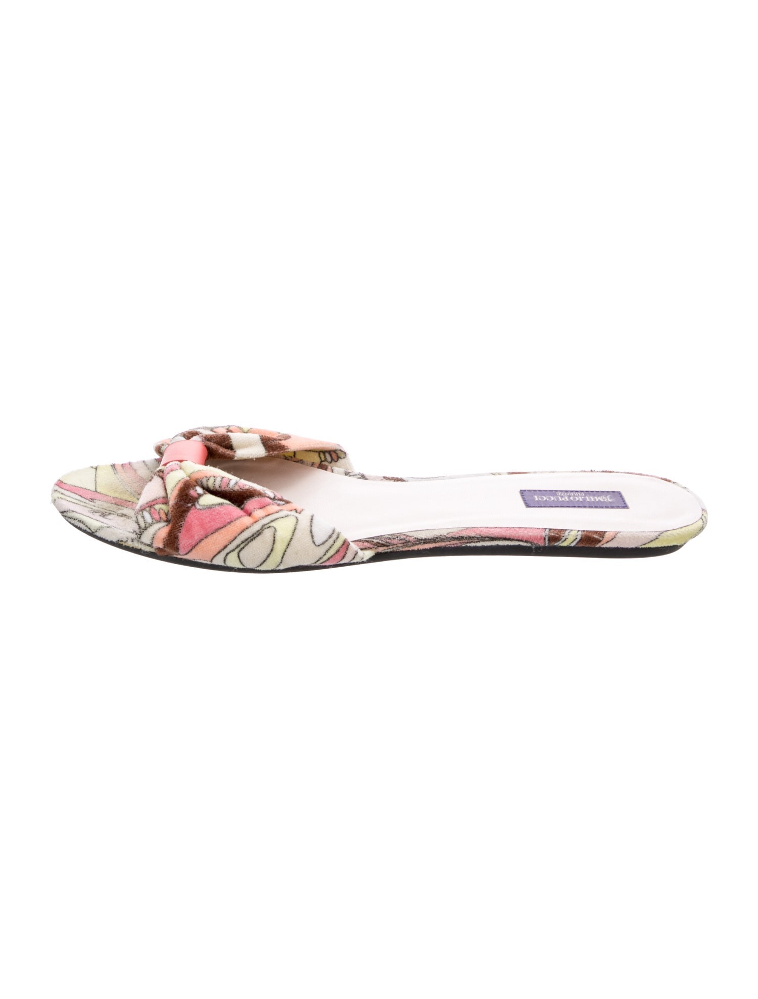 Emilio Pucci Printed Bow Accents Slides
