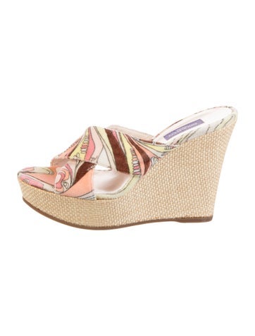 Pre-owned Pucci Printed Espadrilles In Pink