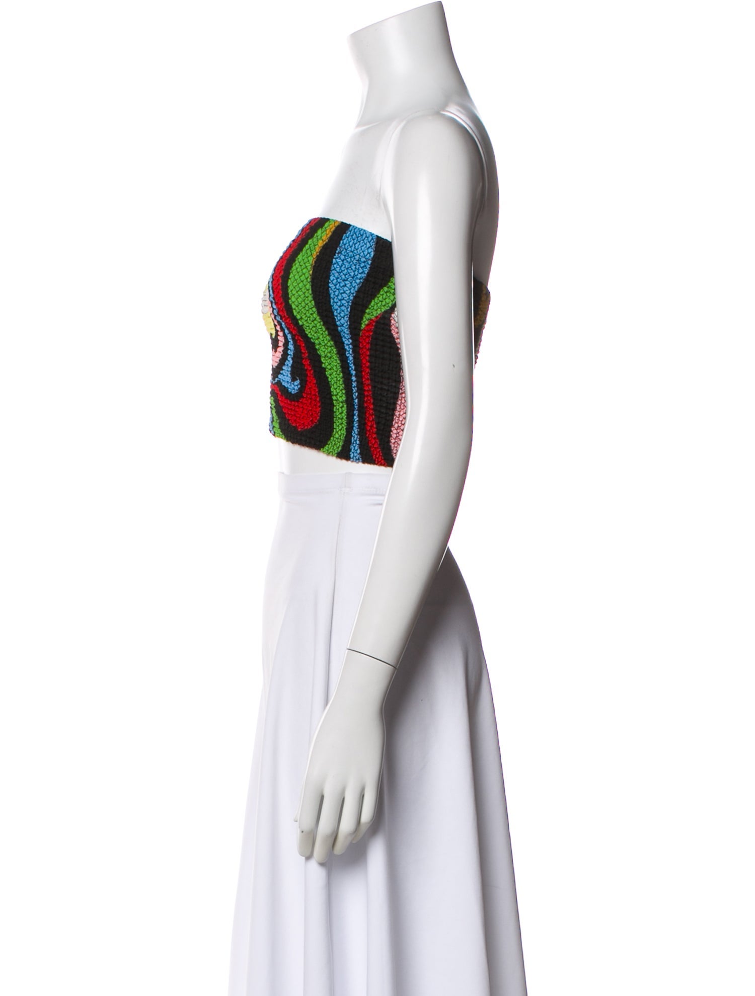 Emilio Pucci Graphic Print Strapless Crop Top