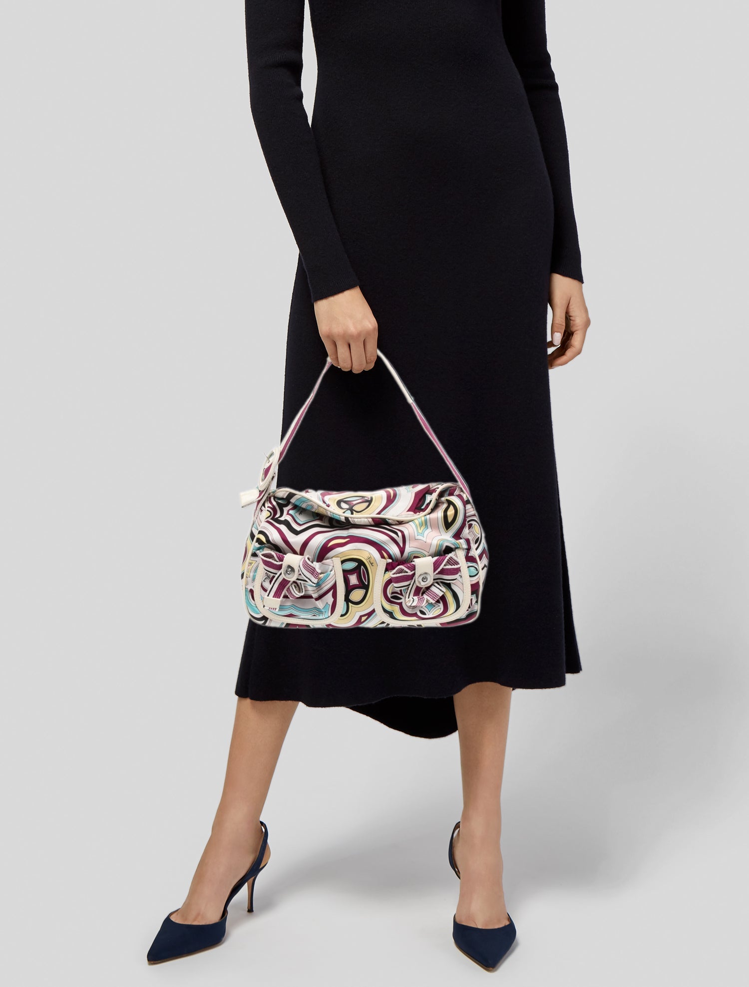 Emilio Pucci Satin Top Handle Bag