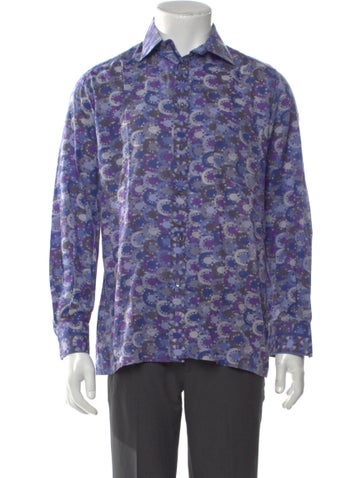 Pre-owned Pucci Colorblock Pattern Long Sleeve Shirt In Blue