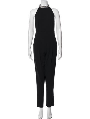 Pre-owned Pucci Virgin Wool Halterneck Jumpsuit In Black
