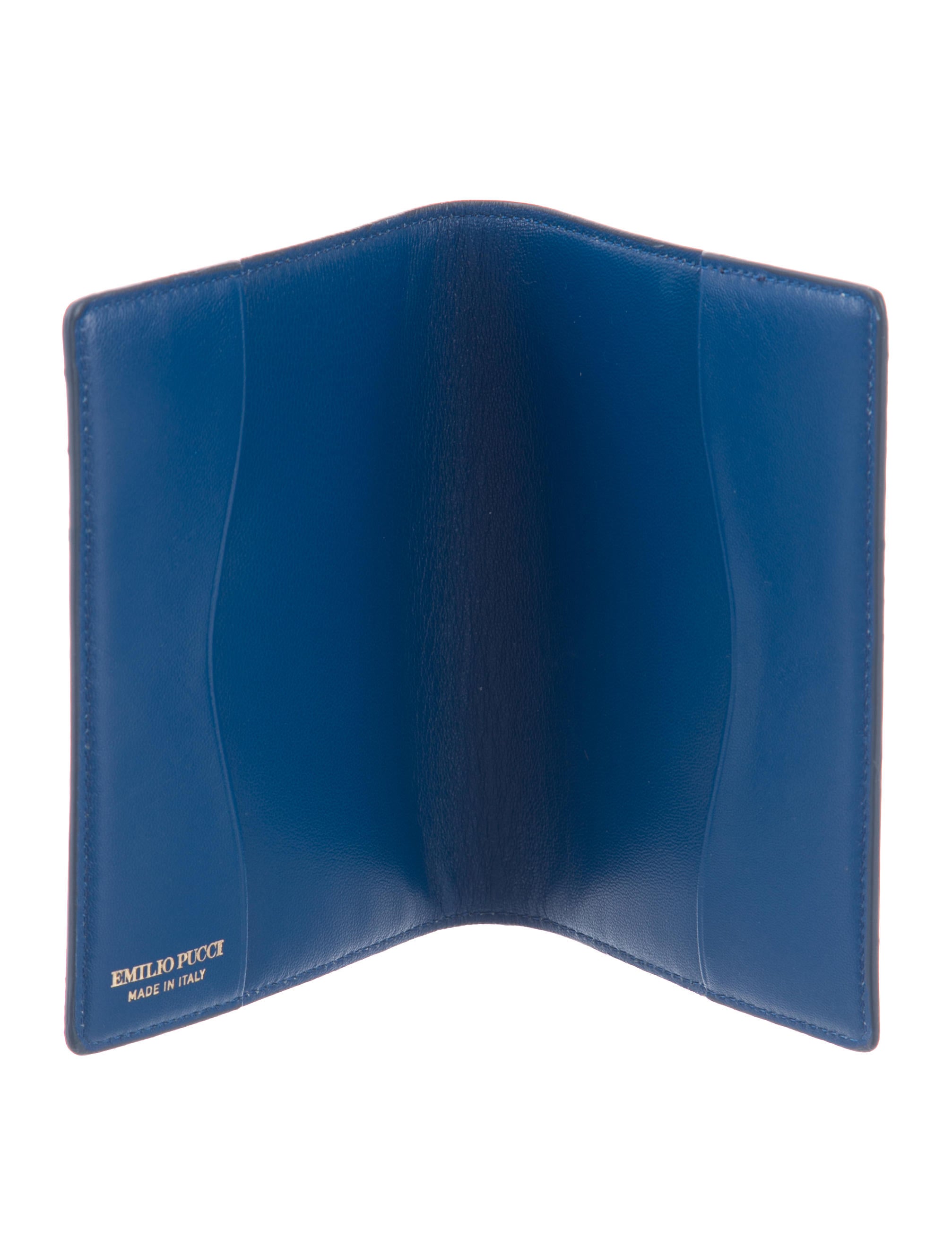 EMILIO PUCCI ポーチ(お札入れ、ケース) Emilio Pucci Printed Passport Holder - Blue Travel, Accessories