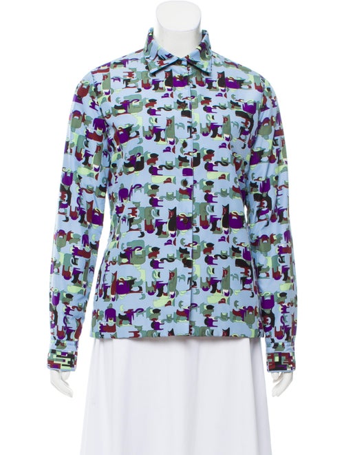 Emilio Pucci Animal Print Nylon Jacket blue