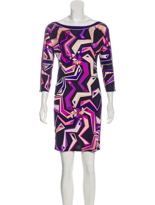 Emilio Pucci Geometric Print Mini Dress Navy