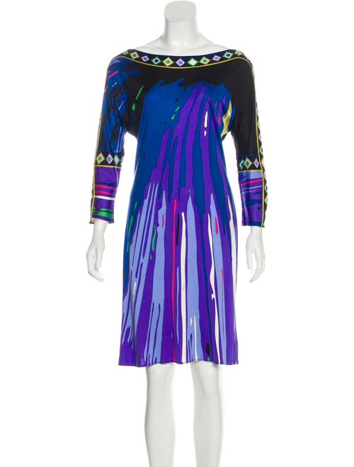 Emilio Pucci Abstract Print Mini Dress Blue