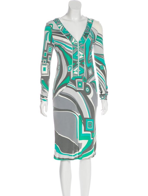 Emilio Pucci Abstract Print Dress Green