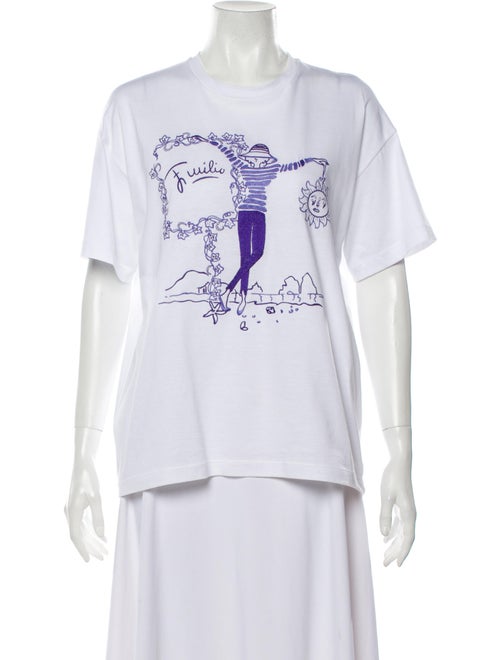 Emilio Pucci Graphic Print Crew Neck T-Shirt White
